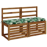 Vidaxl 2-delige bankkussens soest 2 st 100% polyester bladpatroon