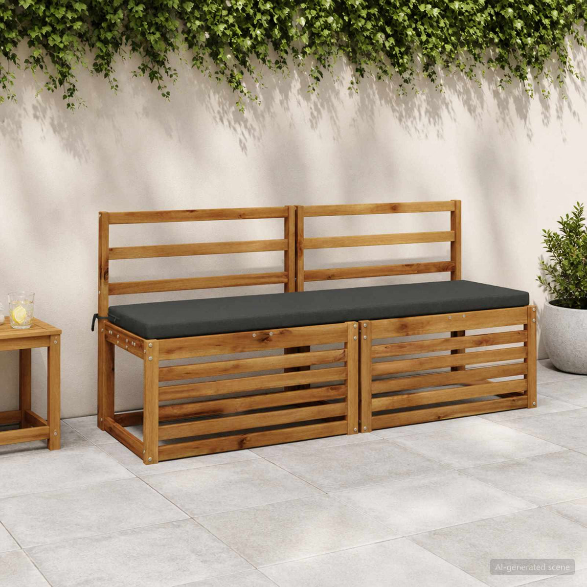 Vidaxl bankkussen soest 100% polyester antraciet 160 x 40 x 5 cm