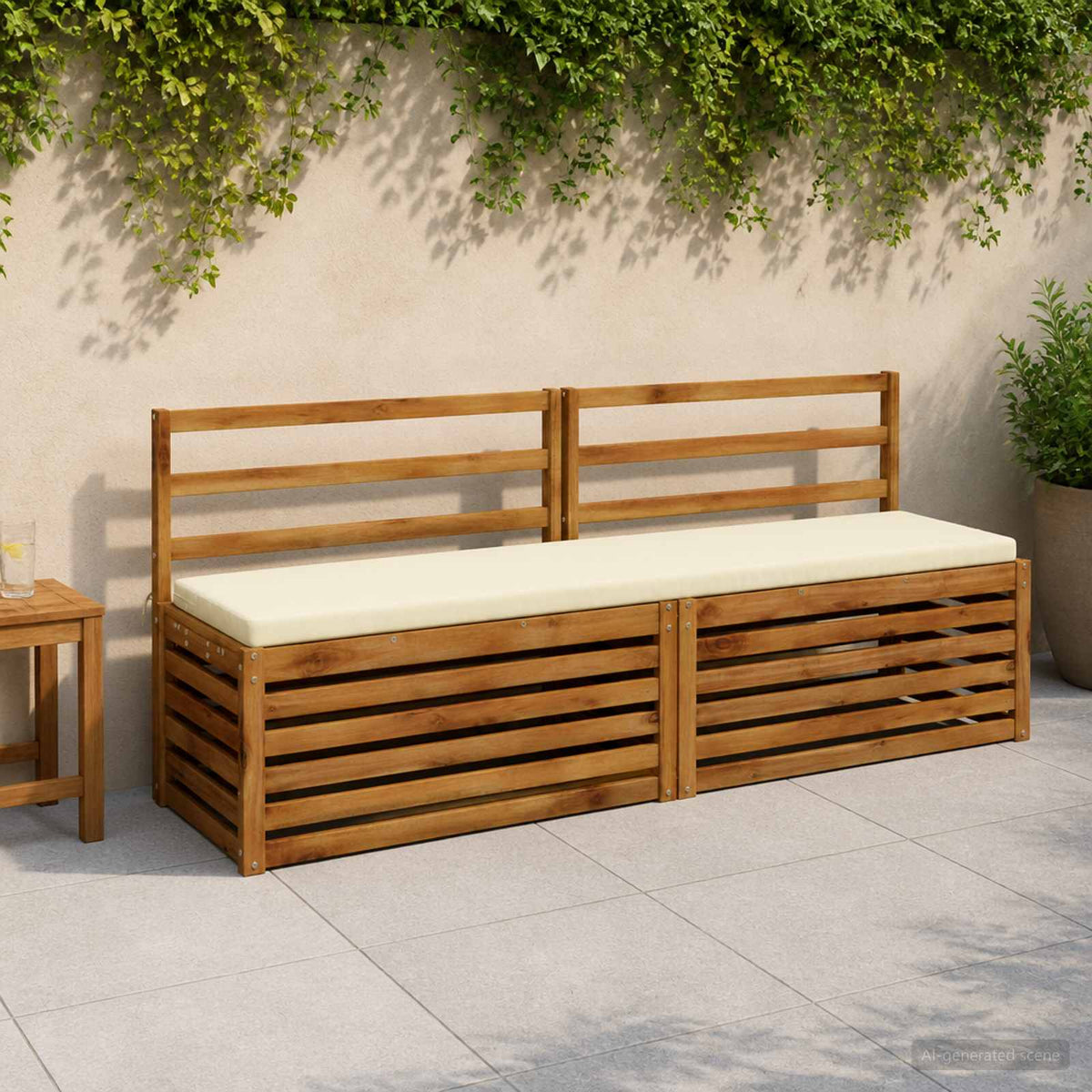 Vidaxl bankkussen soest 100% polyester crèmekleurig 170 x 40 x 5 cm