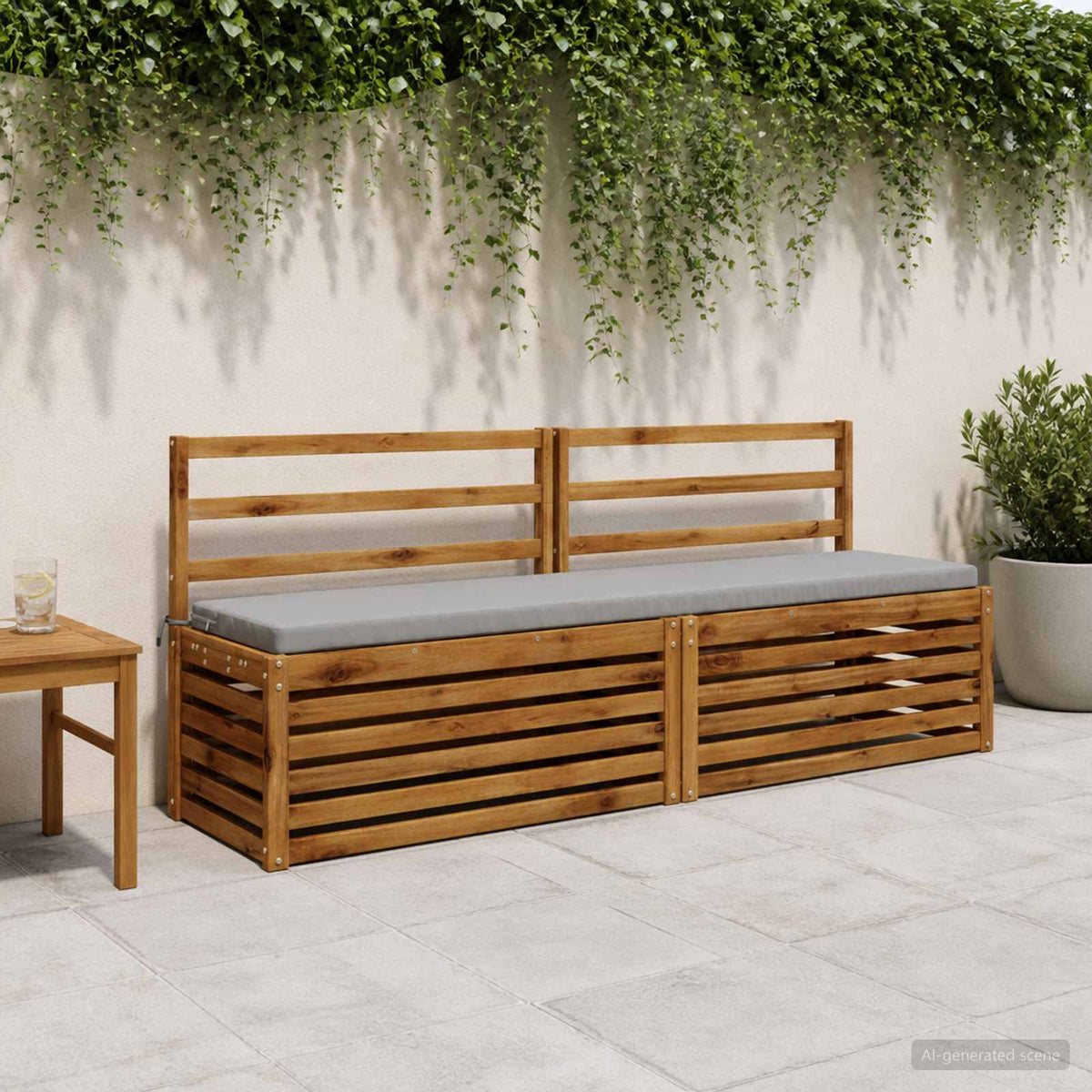 Vidaxl 2-delige bankkussens soest 100% polyester grijs 200 x 40 x 5 cm