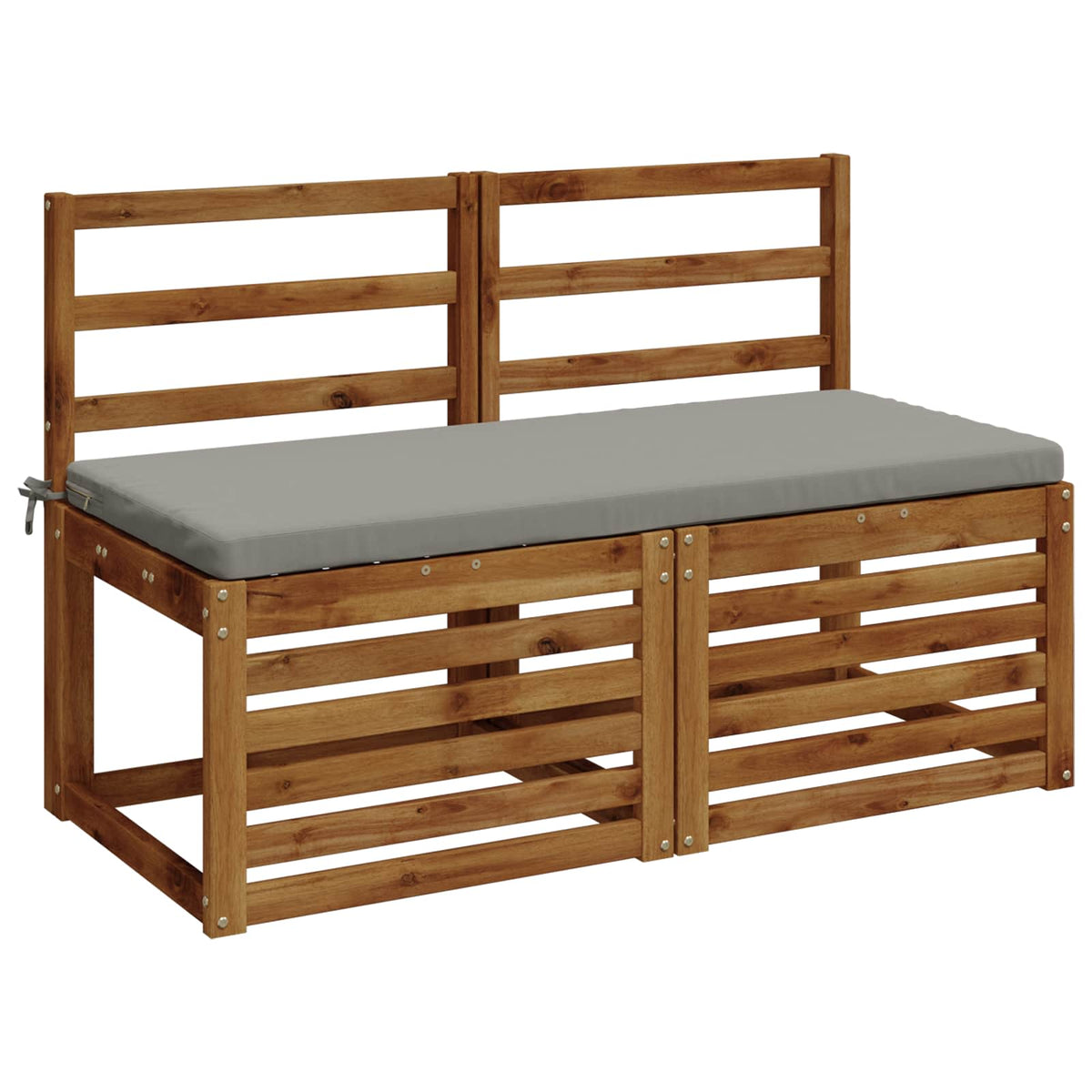 Vidaxl 2-delige bankkussens soest 100% polyester grijs 110 x 50 x 5 cm