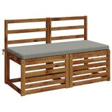 Vidaxl 2-delige bankkussens soest 100% polyester grijs 110 x 50 x 5 cm