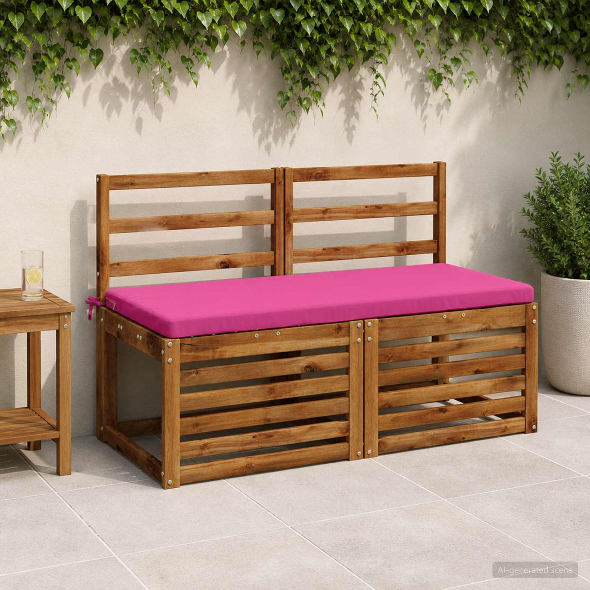 Vidaxl bankkussen soest 100% polyester roze 110 x 50 x 5 cm