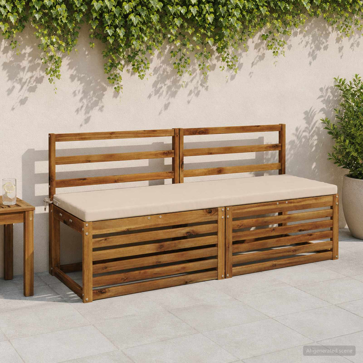 Vidaxl bankkussen soest 100% polyester crèmekleurig 140 x 50 x 5 cm