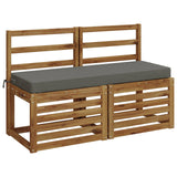 Vidaxl 2-delige bankkussens soest 100% polyester grijs 100 x 40 x 8 cm