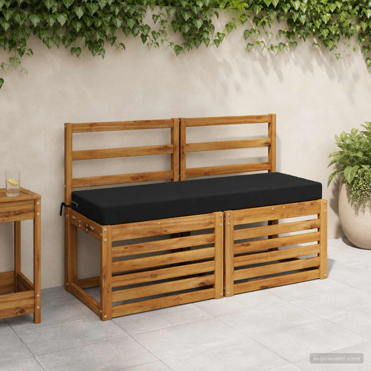 Vidaxl bankkussen soest 100% polyester zwart 100 x 40 x 8 cm