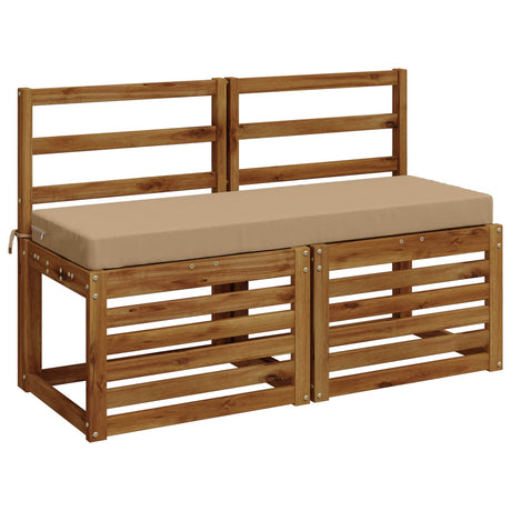 Vidaxl 2-delige bankkussens soest 100% polyester zand 110 x 40 x 8 cm