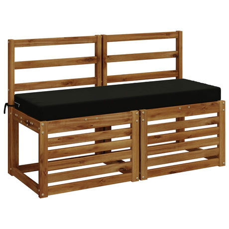Vidaxl 2-delige bankkussens soest 100% polyester zwart 120 x 40 x 8 cm