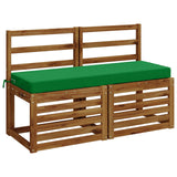 Vidaxl 2-delige bankkussens soest 2 st 100% polyester groen