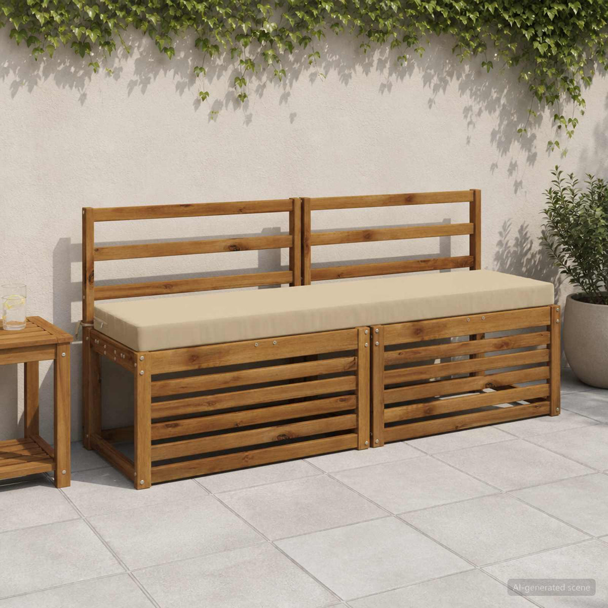 Vidaxl bankkussen soest 100% polyester beige 150 x 40 x 8 cm