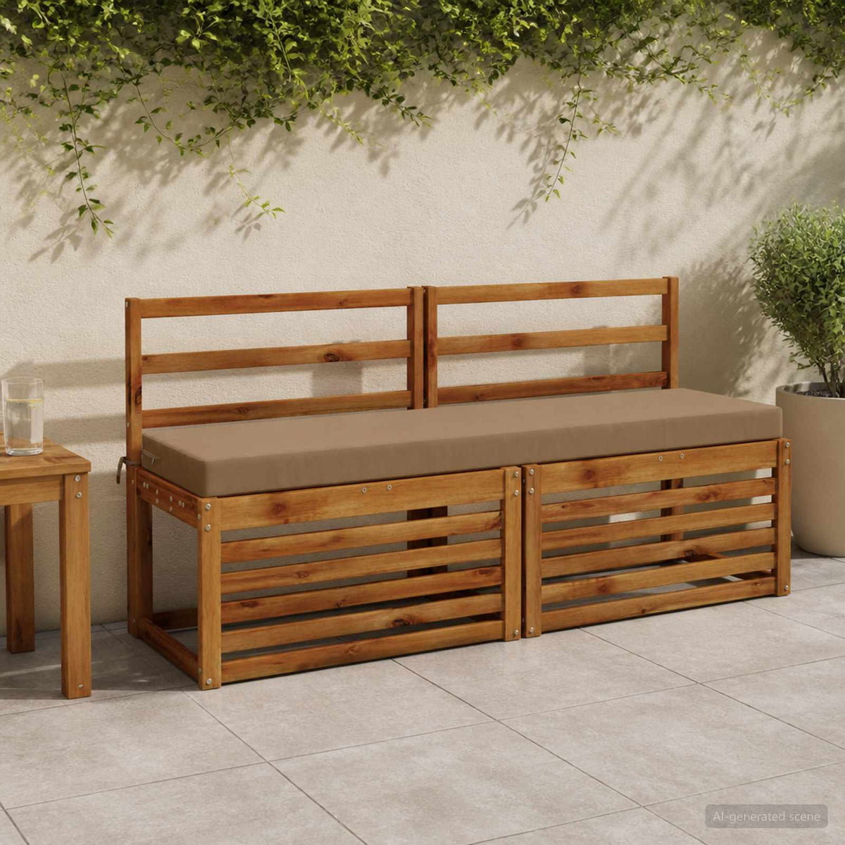 Vidaxl bankkussen soest 100% polyester taupe 140 x 40 x 8 cm