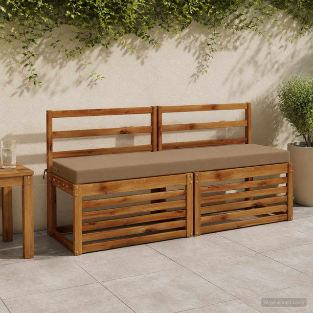 Vidaxl bankkussen soest 100% polyester taupe 140 x 40 x 8 cm