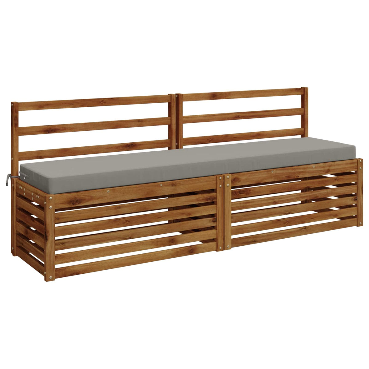 Vidaxl 2-delige bankkussens soest 100% polyester grijs 180 x 40 x 8 cm