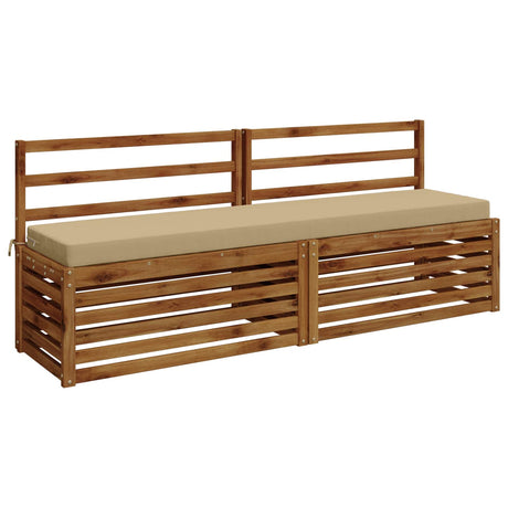 Vidaxl 2-delige bankkussens soest 100% polyester beige 200 x 40 x 8 cm