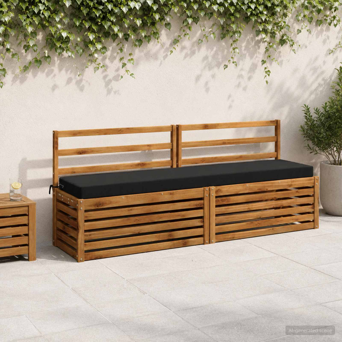 Vidaxl bankkussen soest 100% polyester zwart 200 x 40 x 8 cm