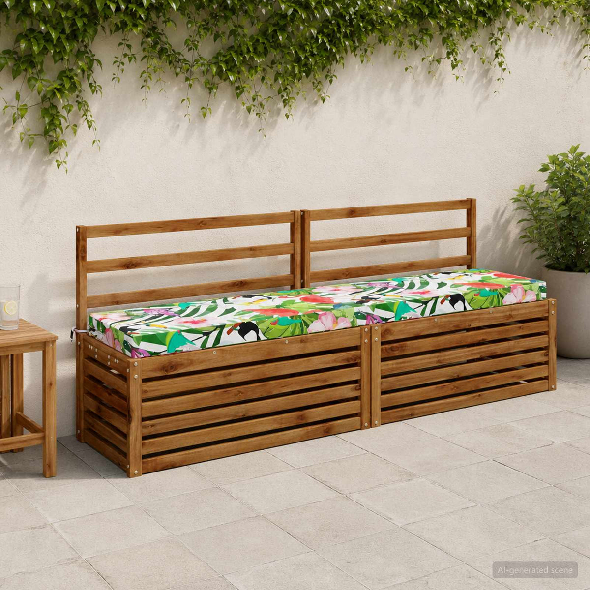 Vidaxl bankkussen soest 100% polyester meerkleurig 200 x 40 x 8 cm