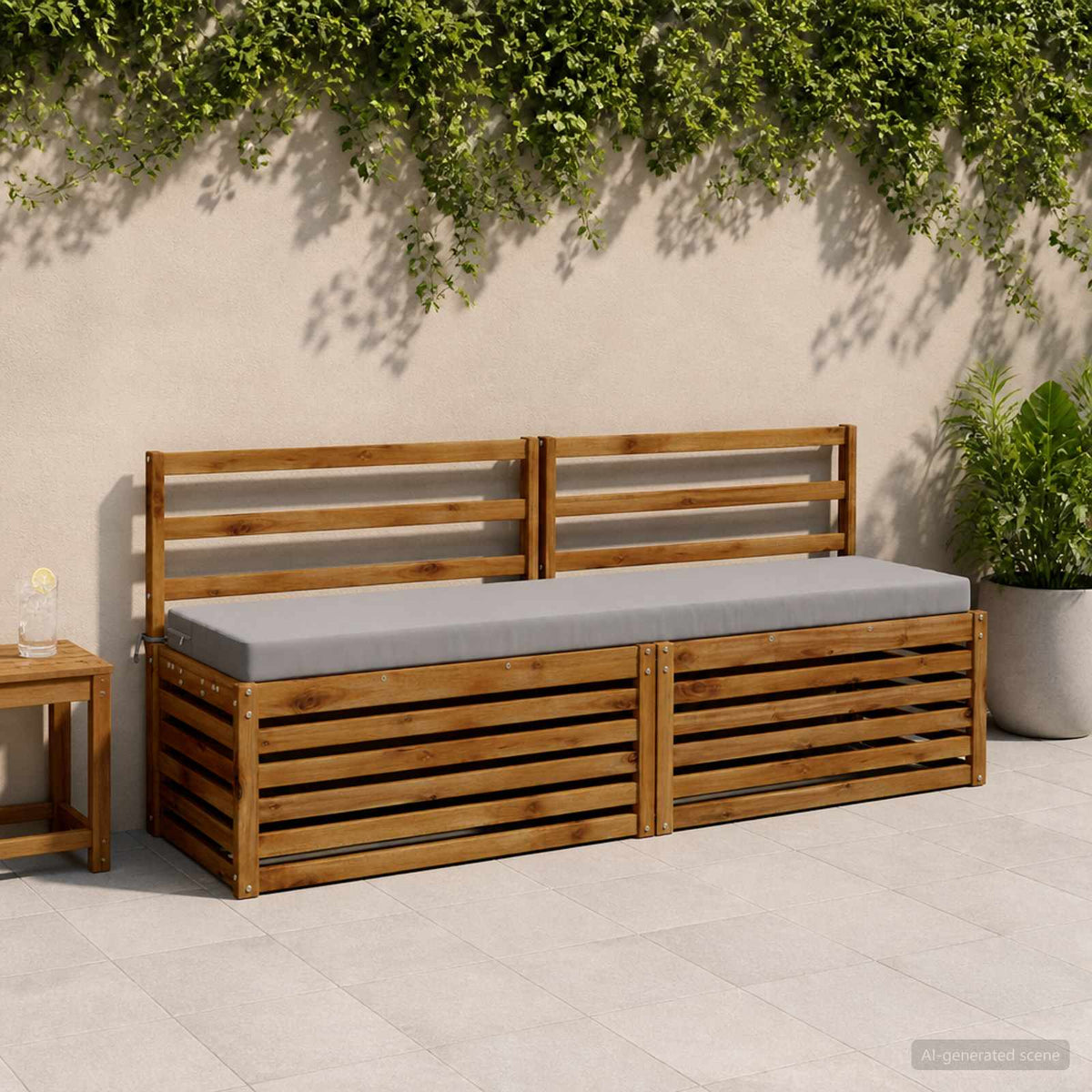 Vidaxl bankkussen soest 100% polyester grijs 200 x 40 x 8 cm