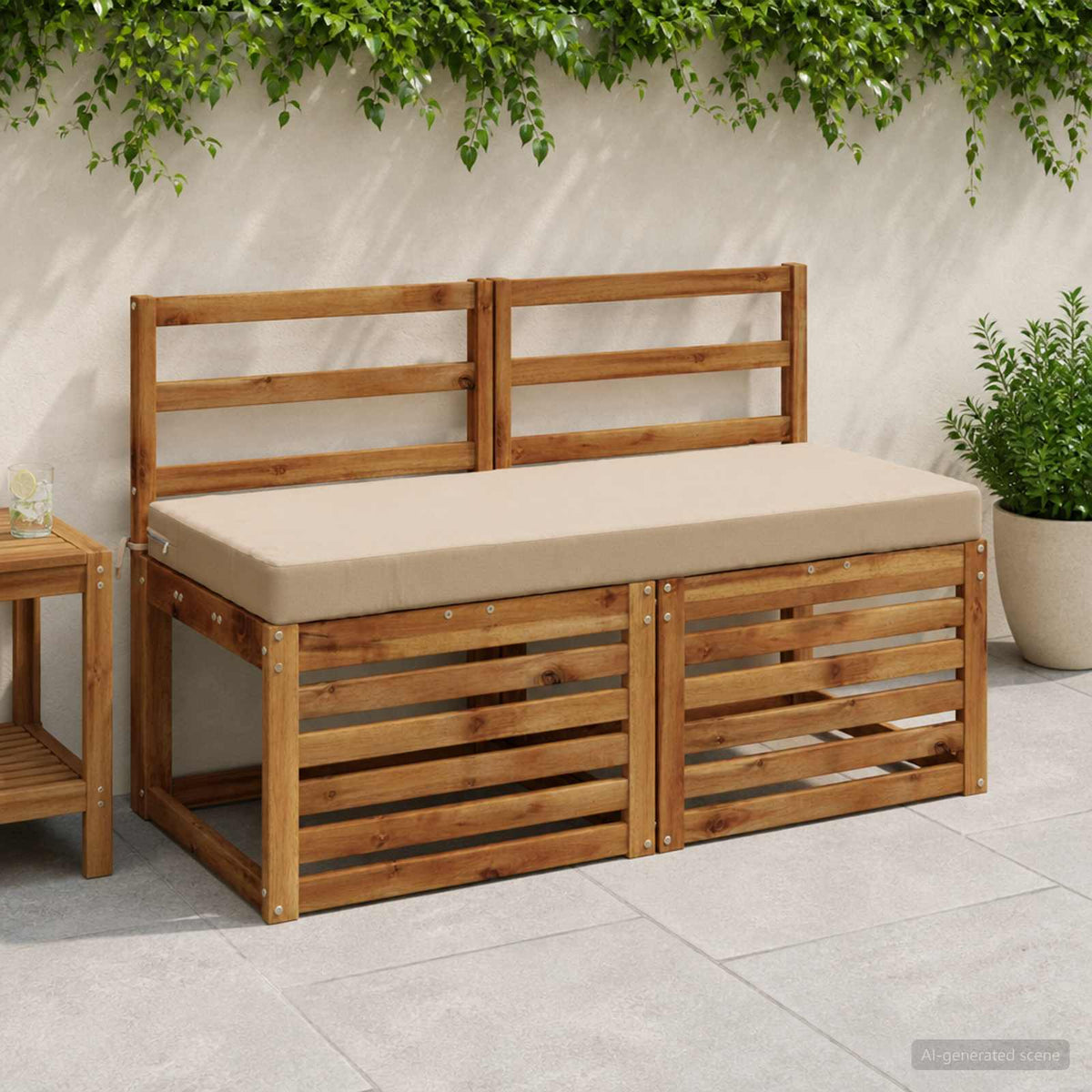 Vidaxl bankkussen soest 100% polyester zand 110 x 50 x 8 cm