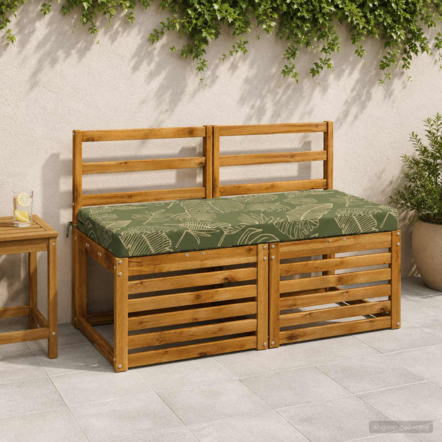 Vidaxl bankkussen soest 100% polyester bladontwerp 110 x 50 x 8 cm