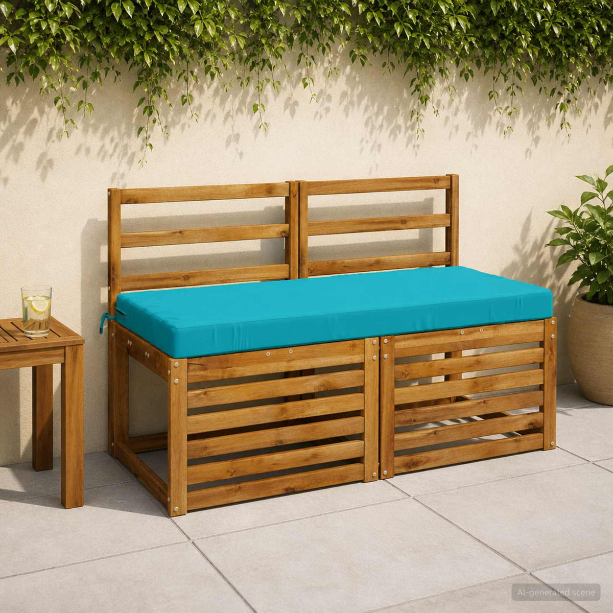 Vidaxl bankkussen soest 100% polyester turquoise 120 x 50 x 8 cm
