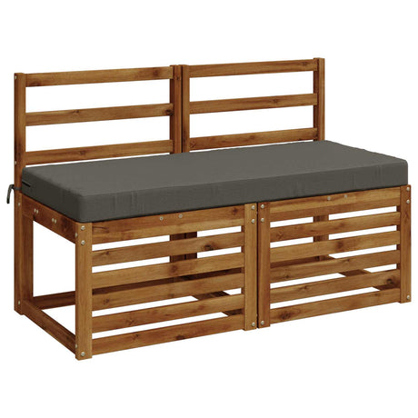 Vidaxl 2-delige bankkussens soest 100% polyester grijs 120 x 50 x 8 cm