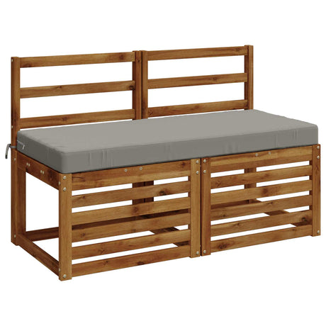 Vidaxl 2-delige bankkussens soest 100% polyester grijs 120 x 50 x 8 cm
