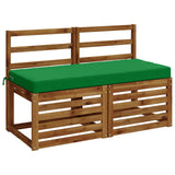 Vidaxl 2-delige bankkussens soest 100% polyester groen 120 x 50 x 8 cm