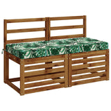 Vidaxl bankkussen soest 100% polyester bladpatroon 120 x 50 x 8 cm