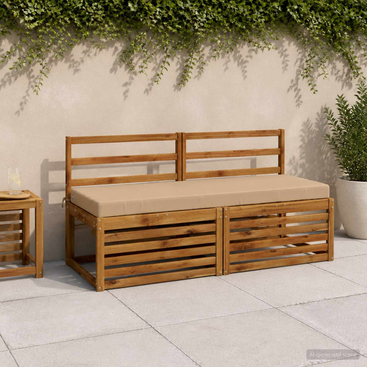 Vidaxl bankkussen soest 100% polyester zand 140 x 50 x 8 cm
