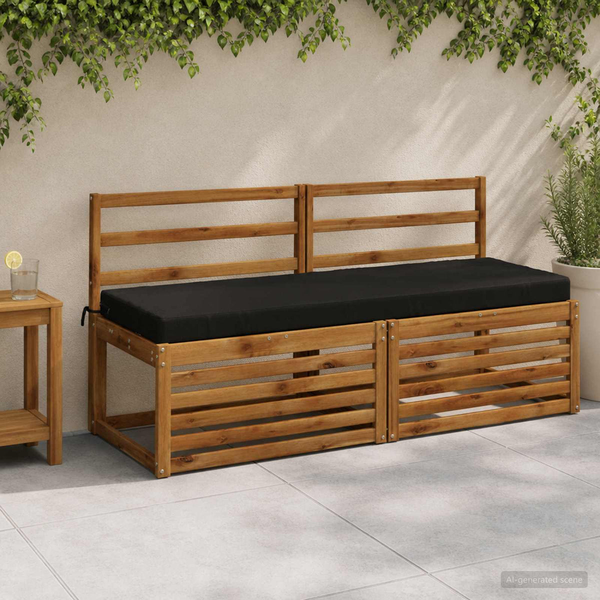 Vidaxl bankkussen soest 100% polyester zwart 140 x 50 x 8 cm