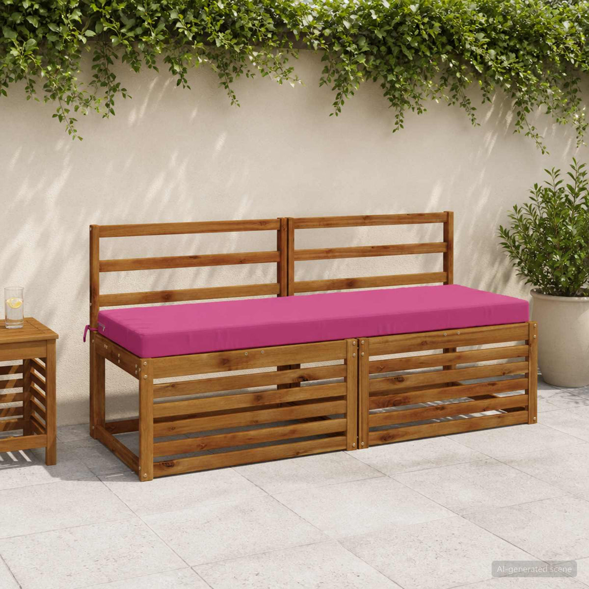 Vidaxl bankkussen soest 100% polyester roze 140 x 50 x 8 cm