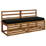 Vidaxl 2-delige bankkussens soest 100% polyester zwart 150 x 50 x 8 cm