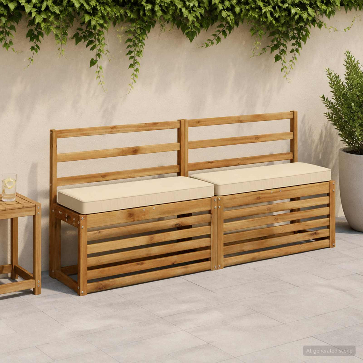 Vidaxl 2-delige bankkussens vught 2 pcs 100% polyester beige