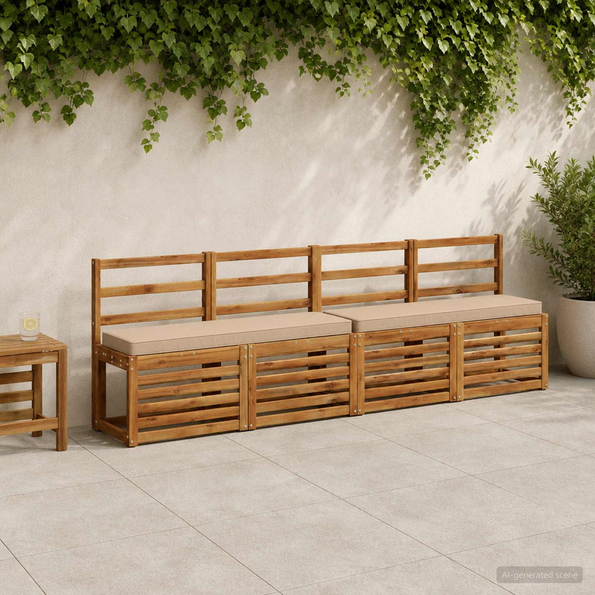 Vidaxl 1-delig bankkussen vught 100% polyester zand 100 x 30 x 5 cm