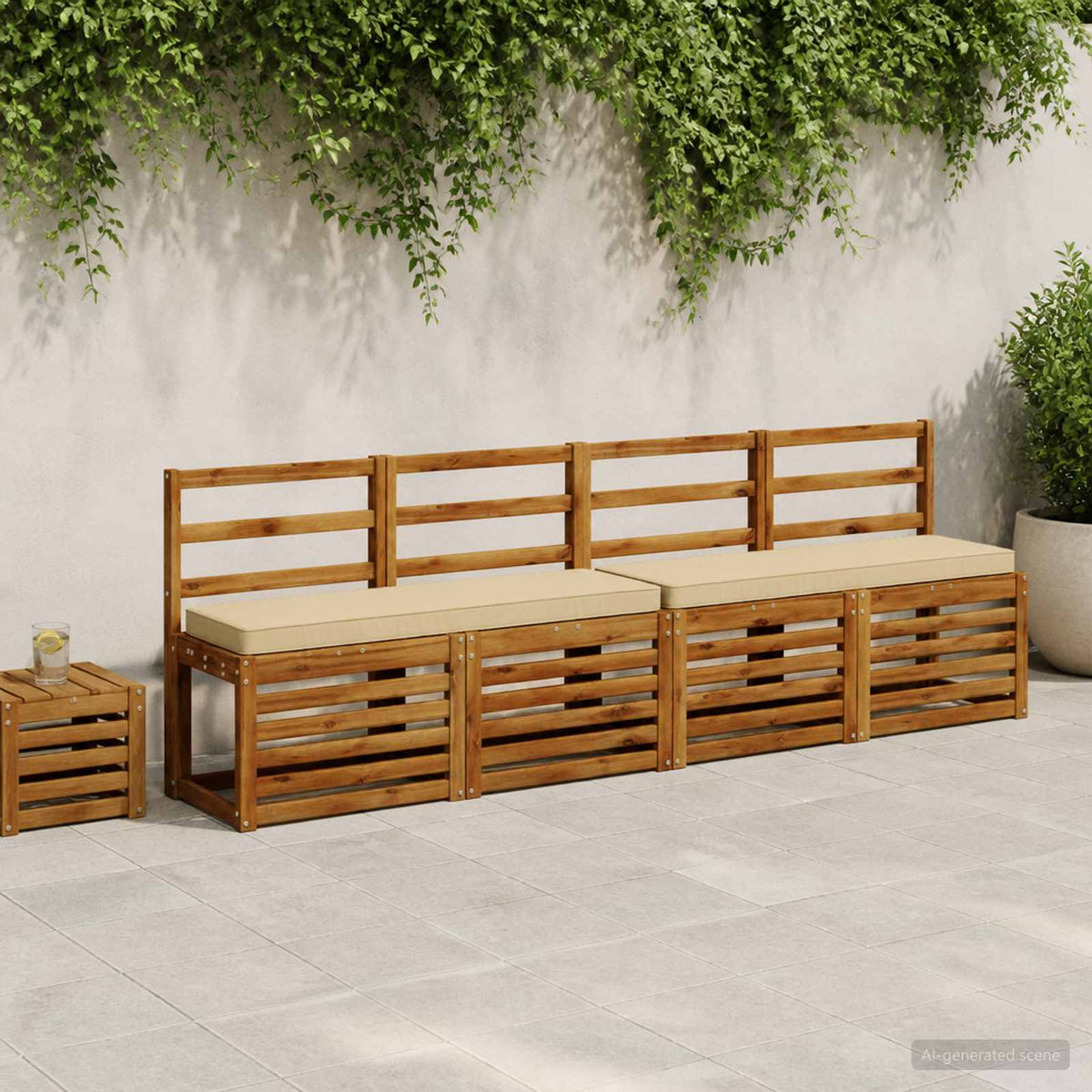 Vidaxl 1-delig bankkussen vught 100% polyester beige 100 x 30 x 5 cm