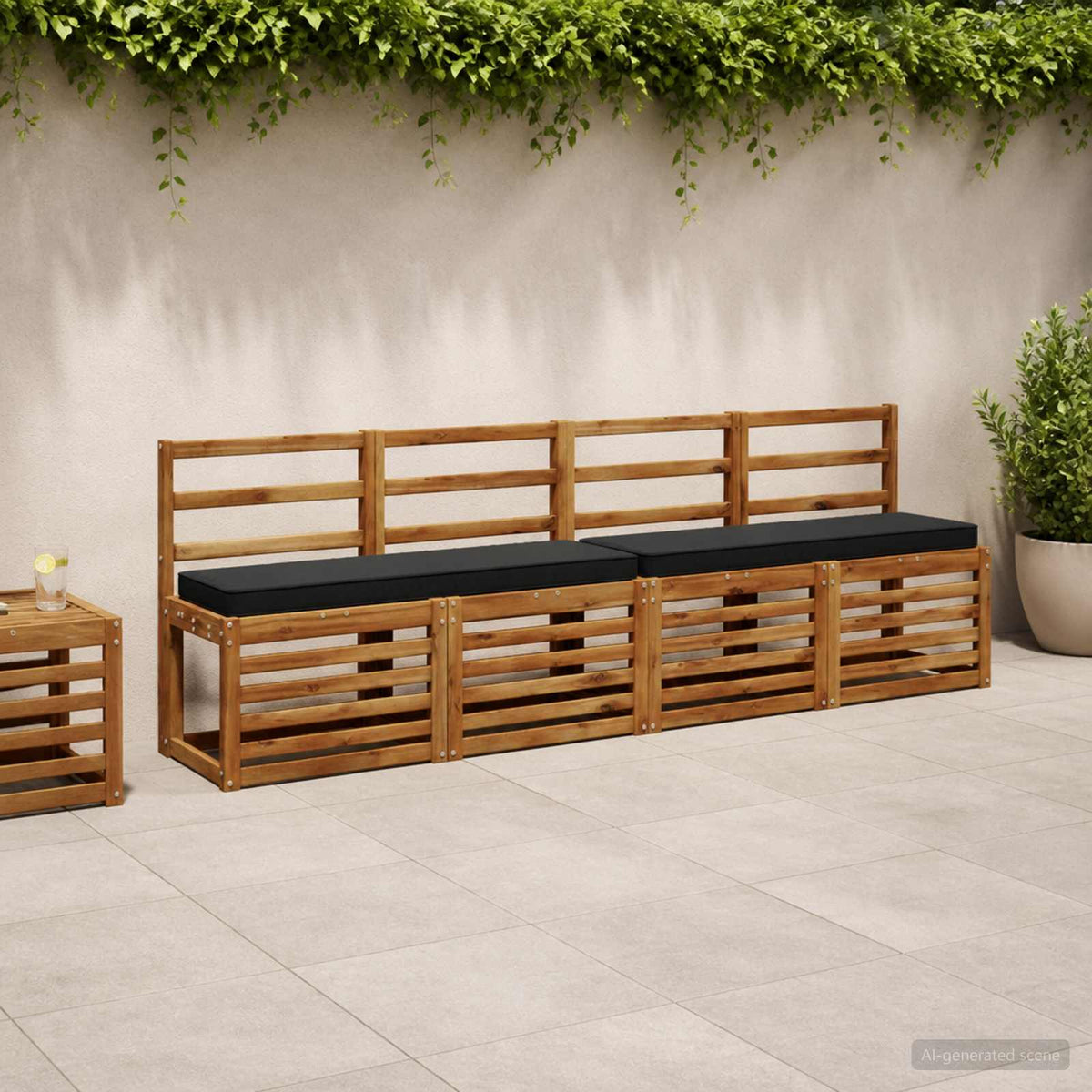Vidaxl 2-delige bankkussens vught 2 pcs 100% polyester zwart