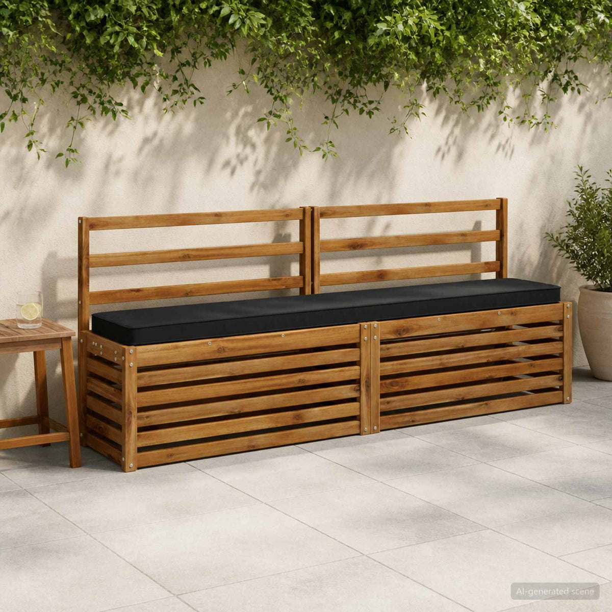 Vidaxl 1-delig bankkussen vught 100% polyester zwart 170 x 30 x 5 cm
