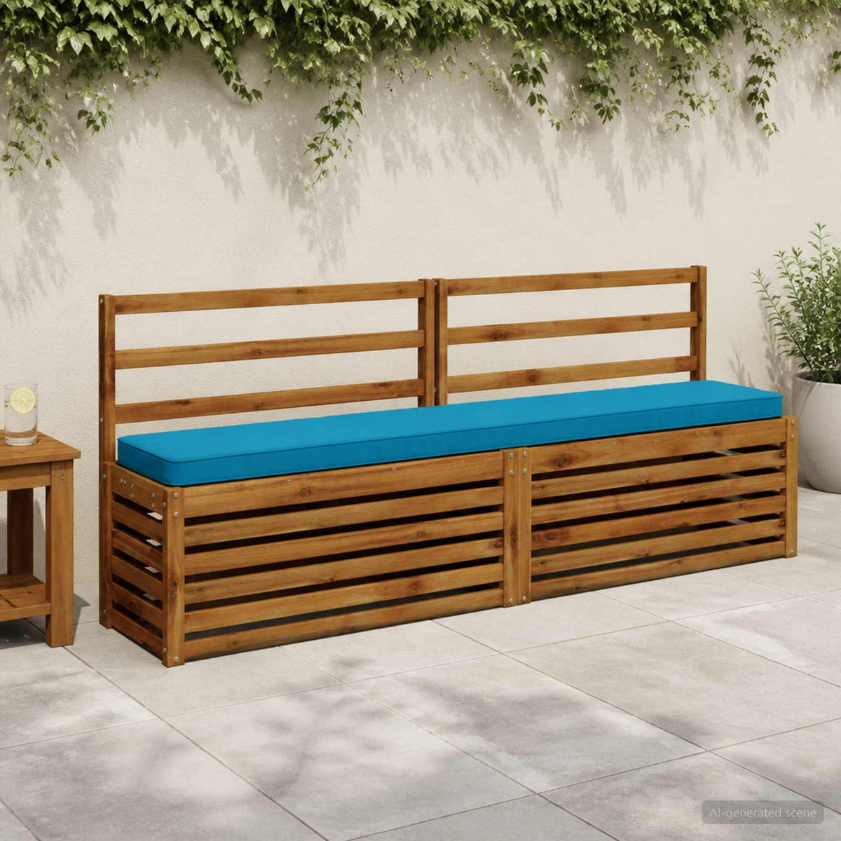 Vidaxl 1-delig bankkussen vught 100% polyester lichtblauw