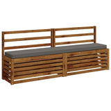 Vidaxl 1-delig bankkussen vught 100% polyester grijs 200 x 30 x 5 cm