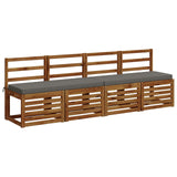 Vidaxl 1-delig bankkussen vught 100% polyester grijs 100 x 40 x 5 cm