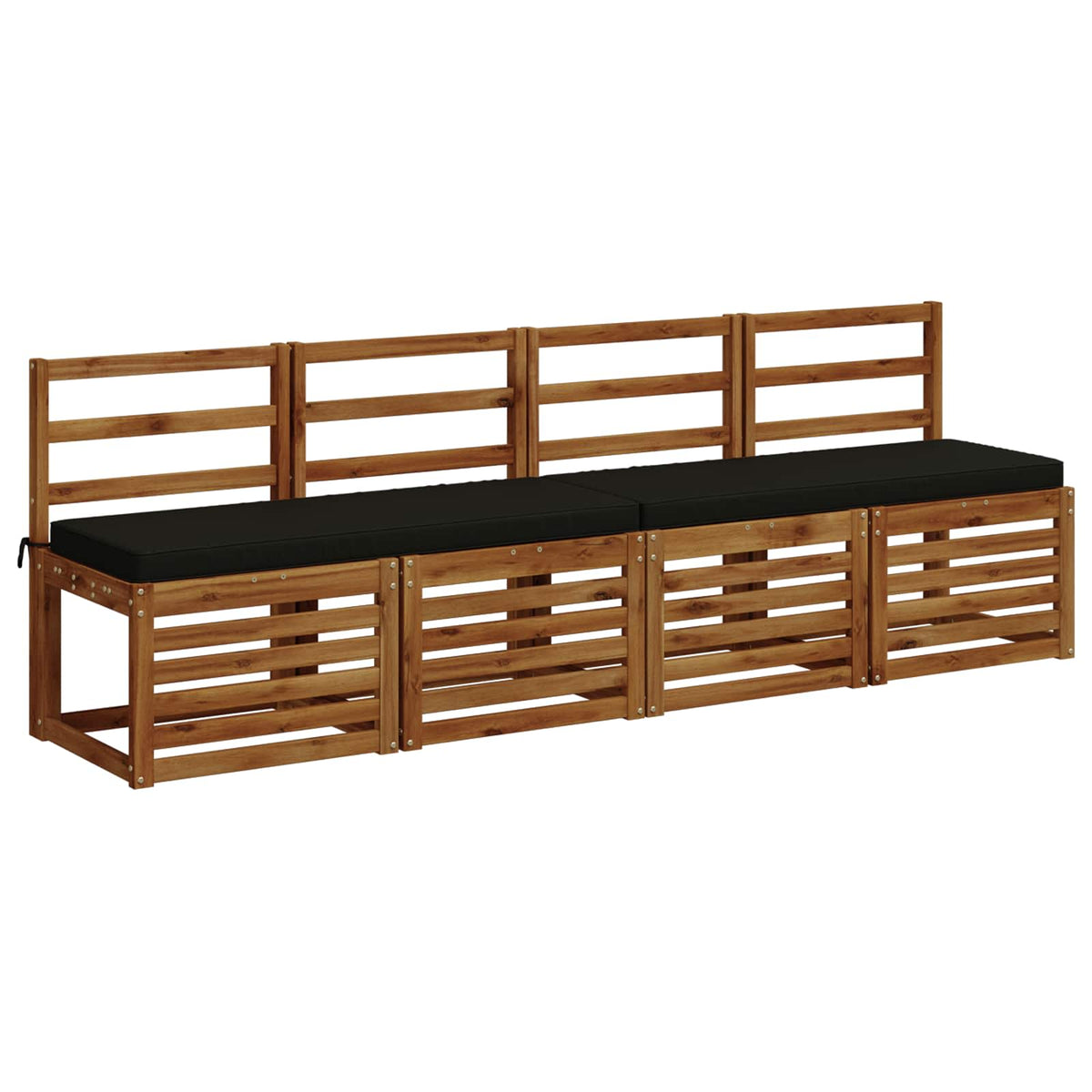 Vidaxl 1-delig bankkussen vught 100% polyester zwart 110 x 40 x 5 cm