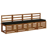 Vidaxl 1-delig bankkussen vught 100% polyester zwart 110 x 40 x 5 cm