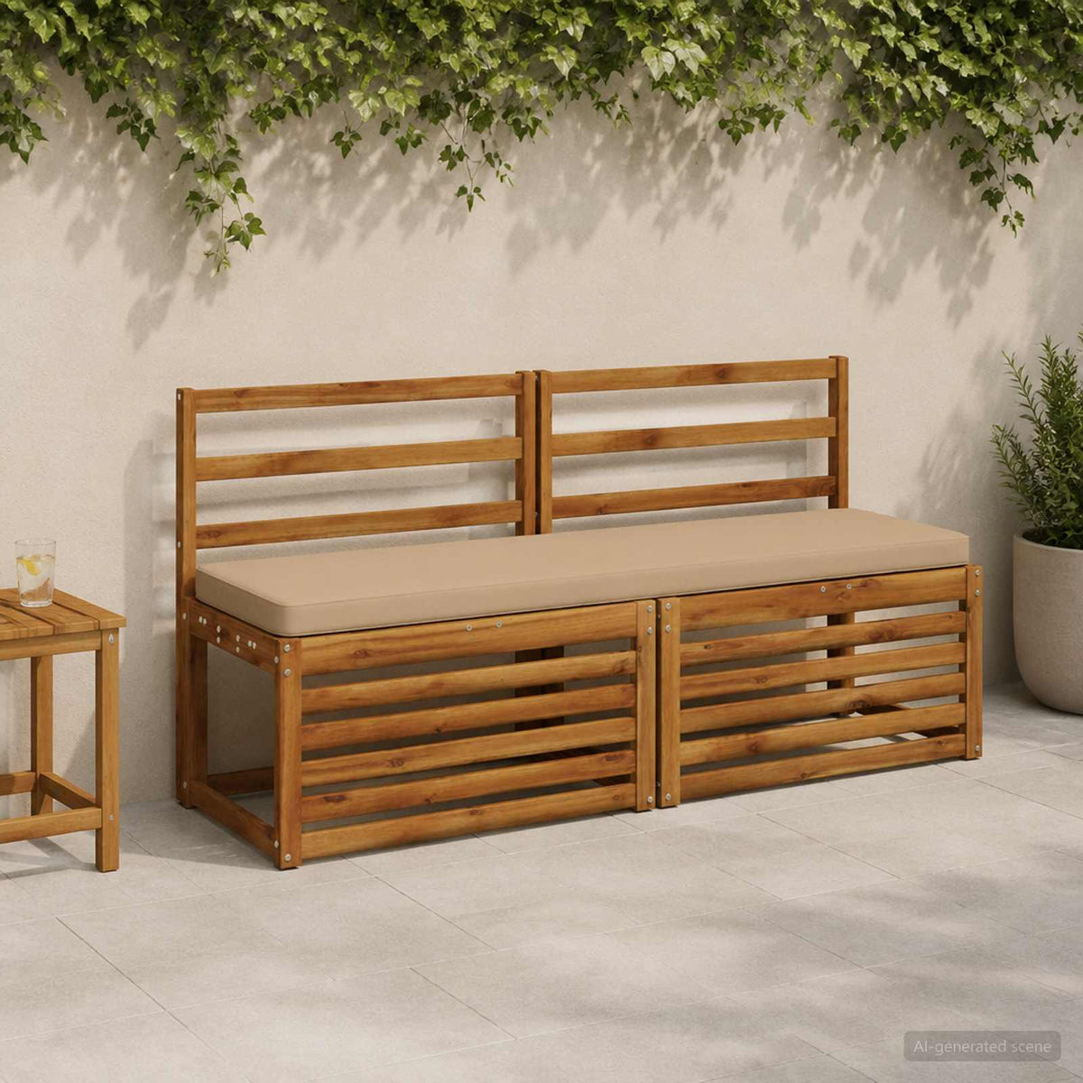Vidaxl 1-delig bankkussen vught 100% polyester zand 150 x 40 x 5 cm