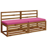 Vidaxl 2-delige bankkussens vught 2 st 100% polyester roze