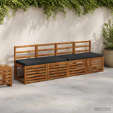 Vidaxl 1-delig bankkussen vught 100% polyester zwart 120 x 50 x 5 cm