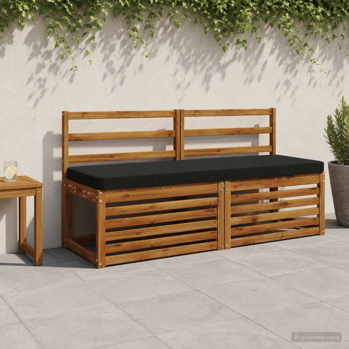 Vidaxl 1-delig bankkussen vught 100% polyester zwart 140 x 50 x 5 cm