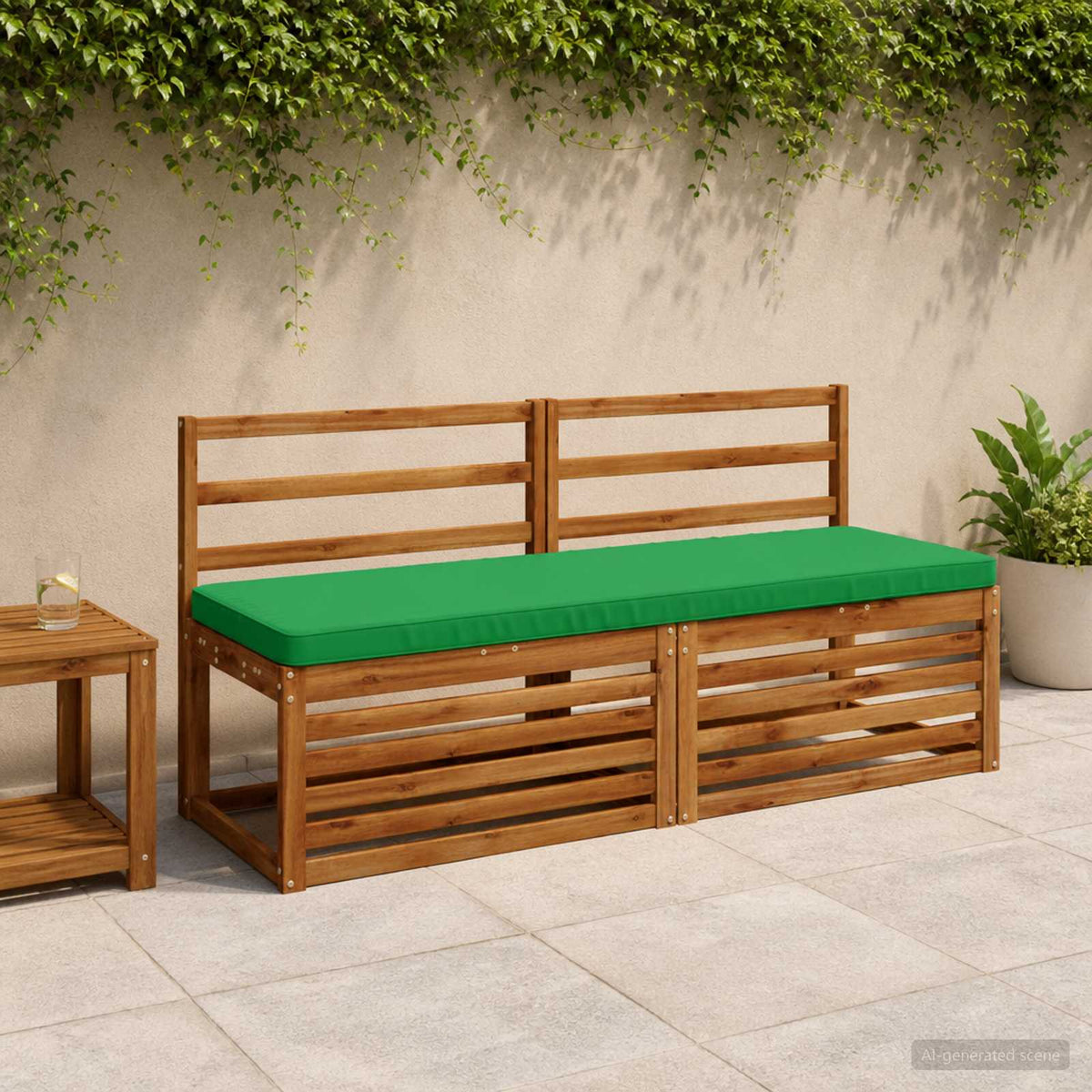 Vidaxl 1-delig bankkussen vught 100% polyester groen 140 x 50 x 5 cm