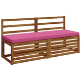 Vidaxl 2-delige bankkussens vught 2 st 100% polyester roze