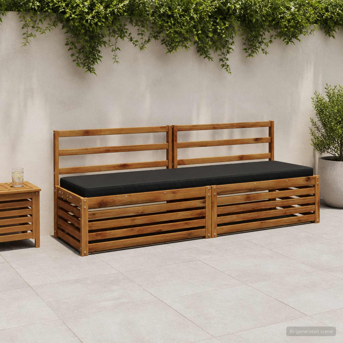 Vidaxl 1-delig bankkussen vught 100% polyester zwart 170 x 50 x 5 cm