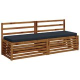Vidaxl 2-delige bankkussens vught 2 st 100% polyester donkerblauw